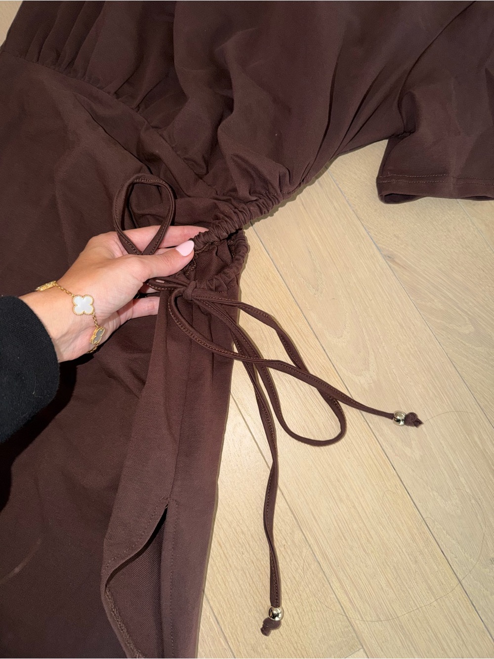 SNDYS FROM REVOLVE CHOCOLATE BROWN DRESS SIZE SMALL - Picture 3 of 4